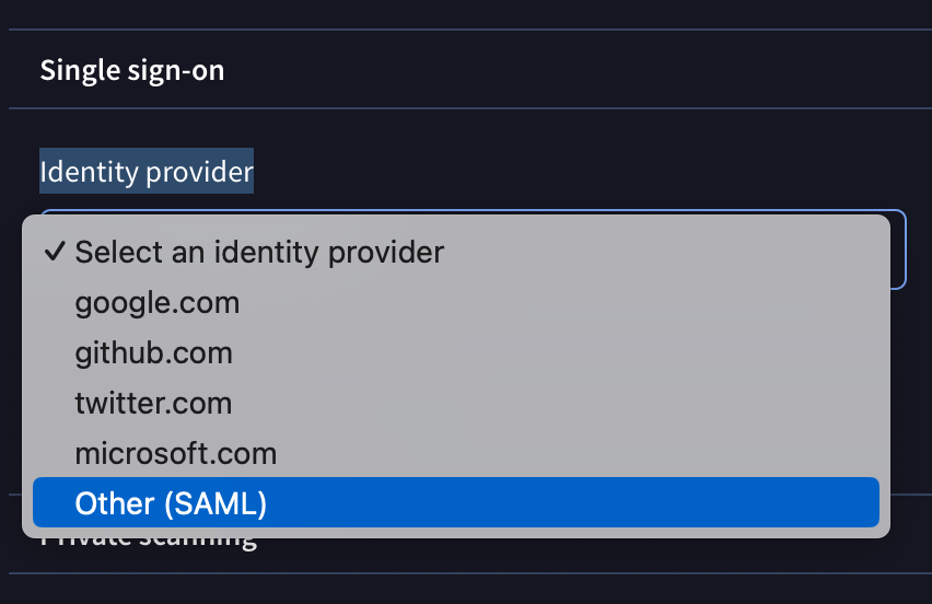 Available SSO options