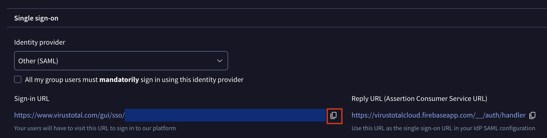 Sign in URL