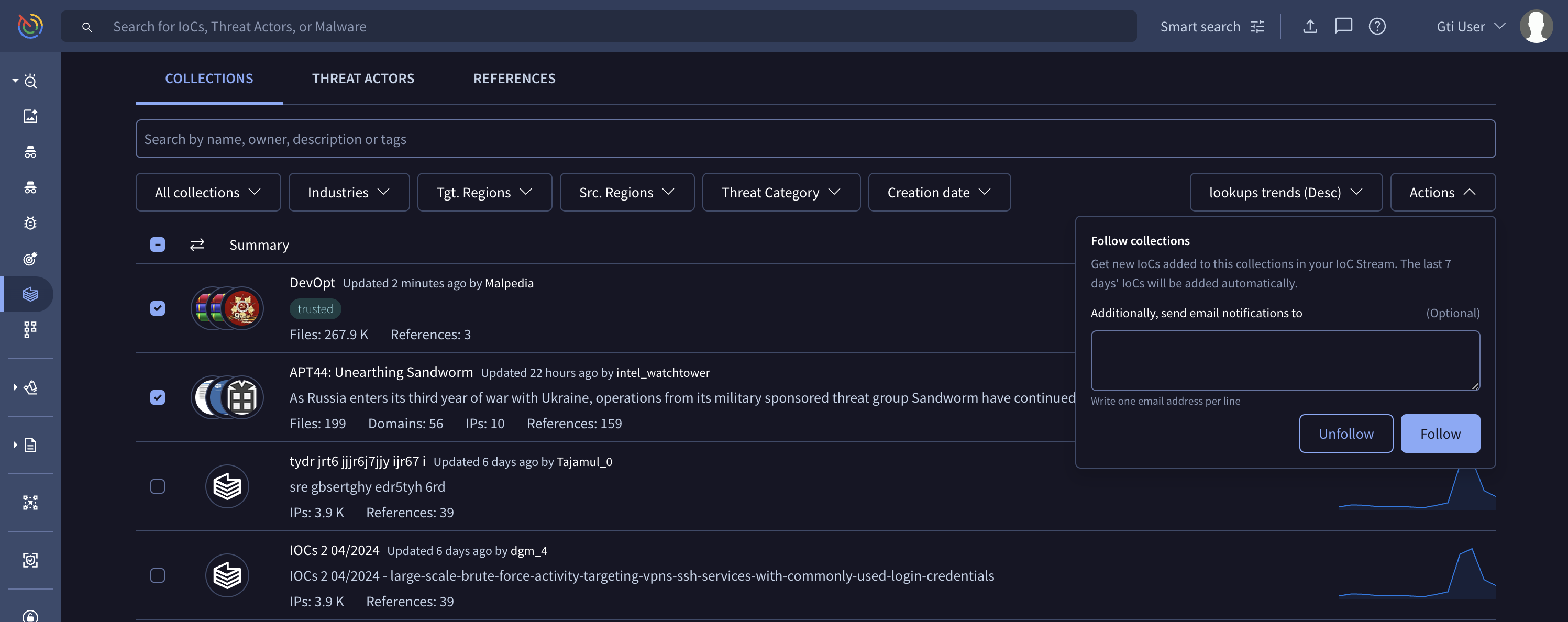 IOC Stream Subscribe Collections