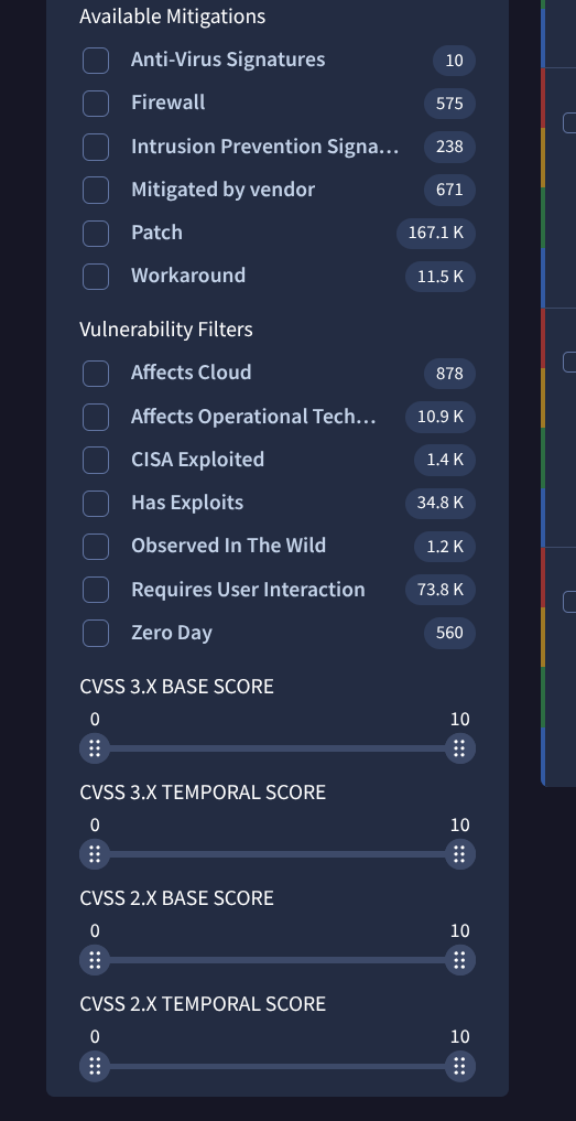 Vulnerability filters