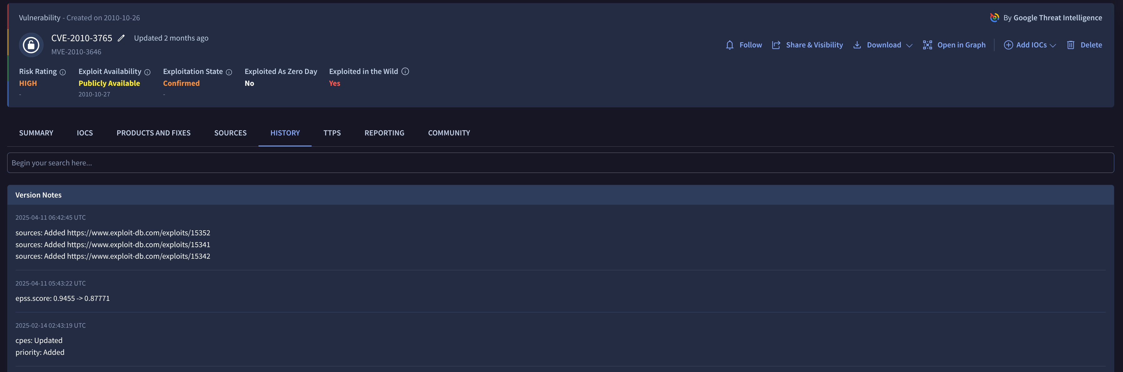 History Tab