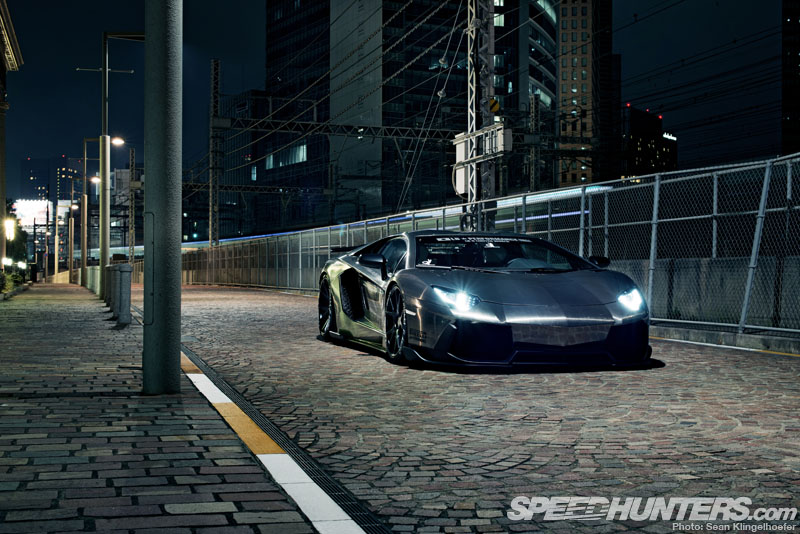 Gallery Chrome Lamborghini Aventador By Liberty Walk At Night Gtspirit 0603