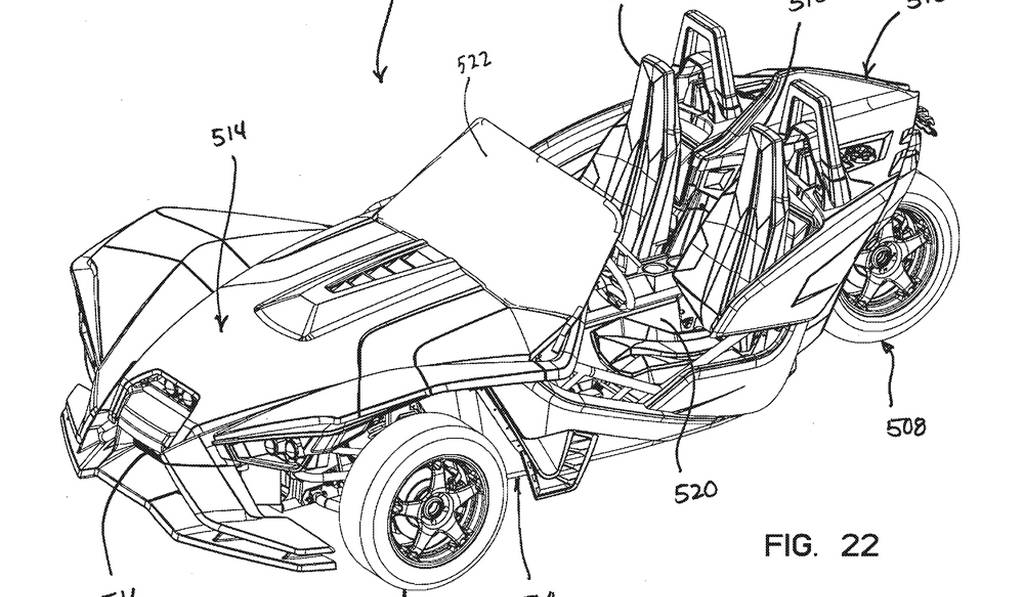 Official Patented Sketches of Polaris Slingshot Sports car - GTspirit