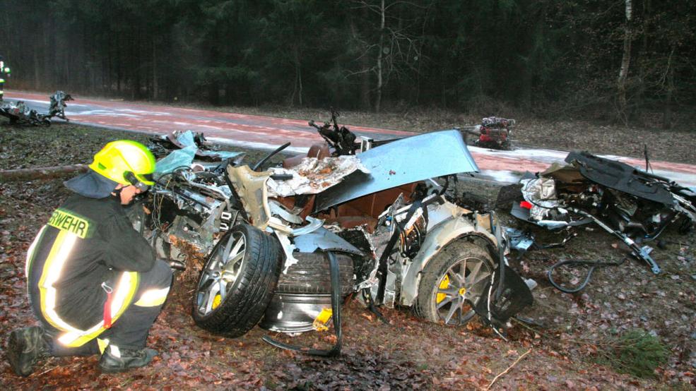 Car Crash Driver Survives Brutal Ferrari California Wreck