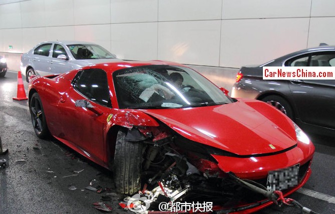 Chinese Ferrari 458 Spider Crashes In Tunnel Gtspirit