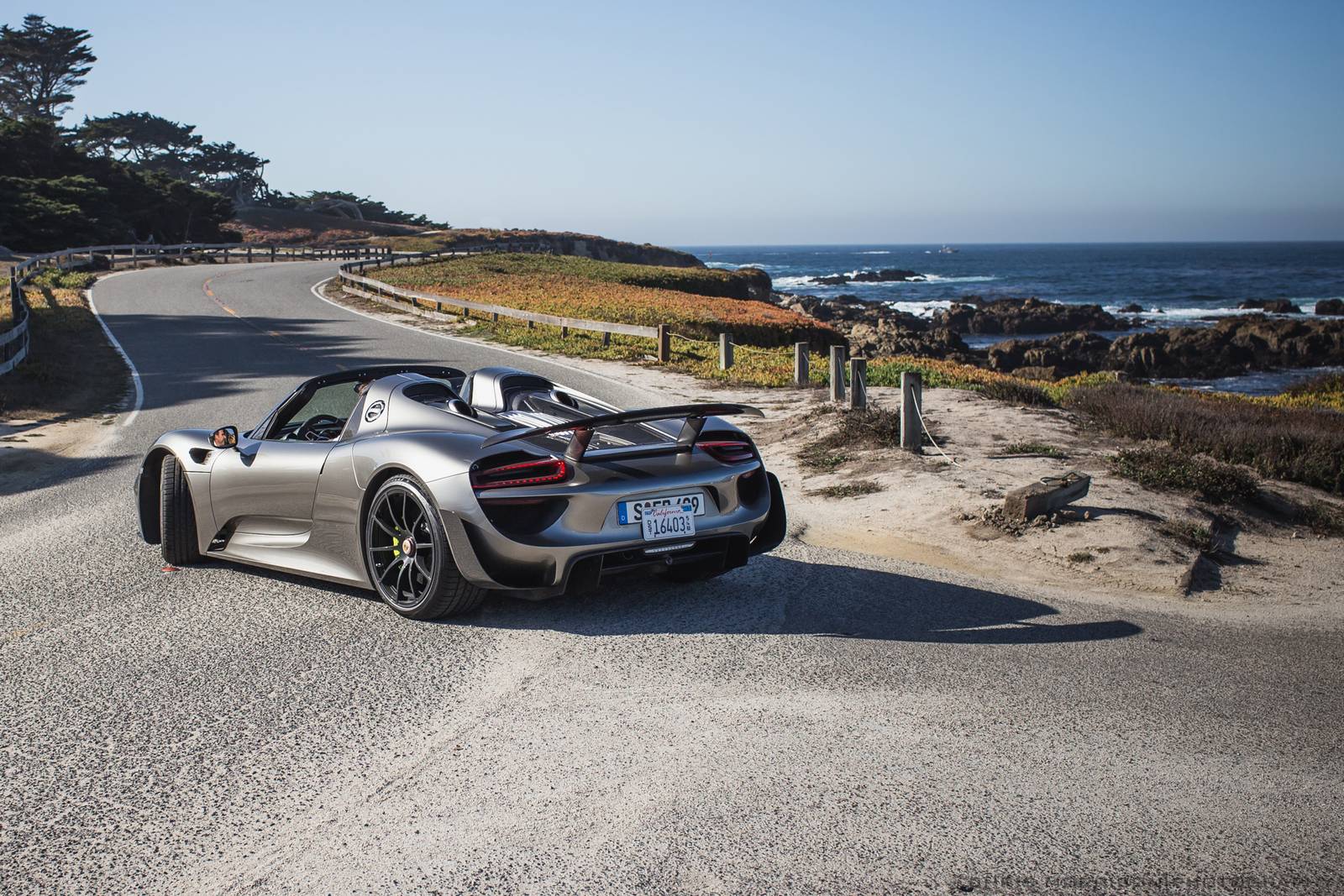 Porsche 918 Spyder Weissach Package Cruising in Pebble Beach GTspirit