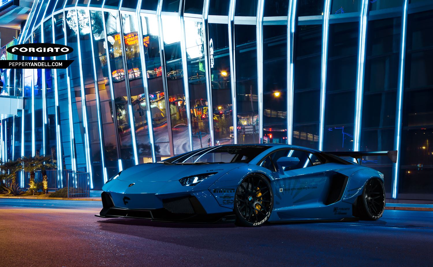 Liberty Walk Lamborghini Aventador Stuns in Las Vegas - GTspirit