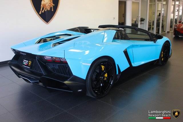 Baby Blue Lamborghini Aventador Roadster 50th Anniversario For Sale