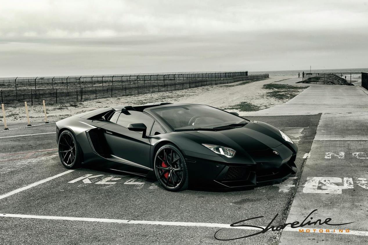 Matte Black Lamborghini Aventador Roadster by Shoreline Motoring - GTspirit