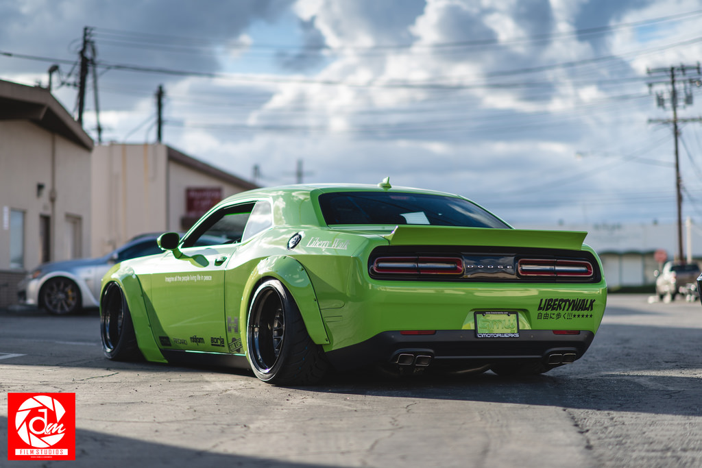 Crazy Green Liberty Walk Dodge Challenger Scat Pack Debuts GTspirit
