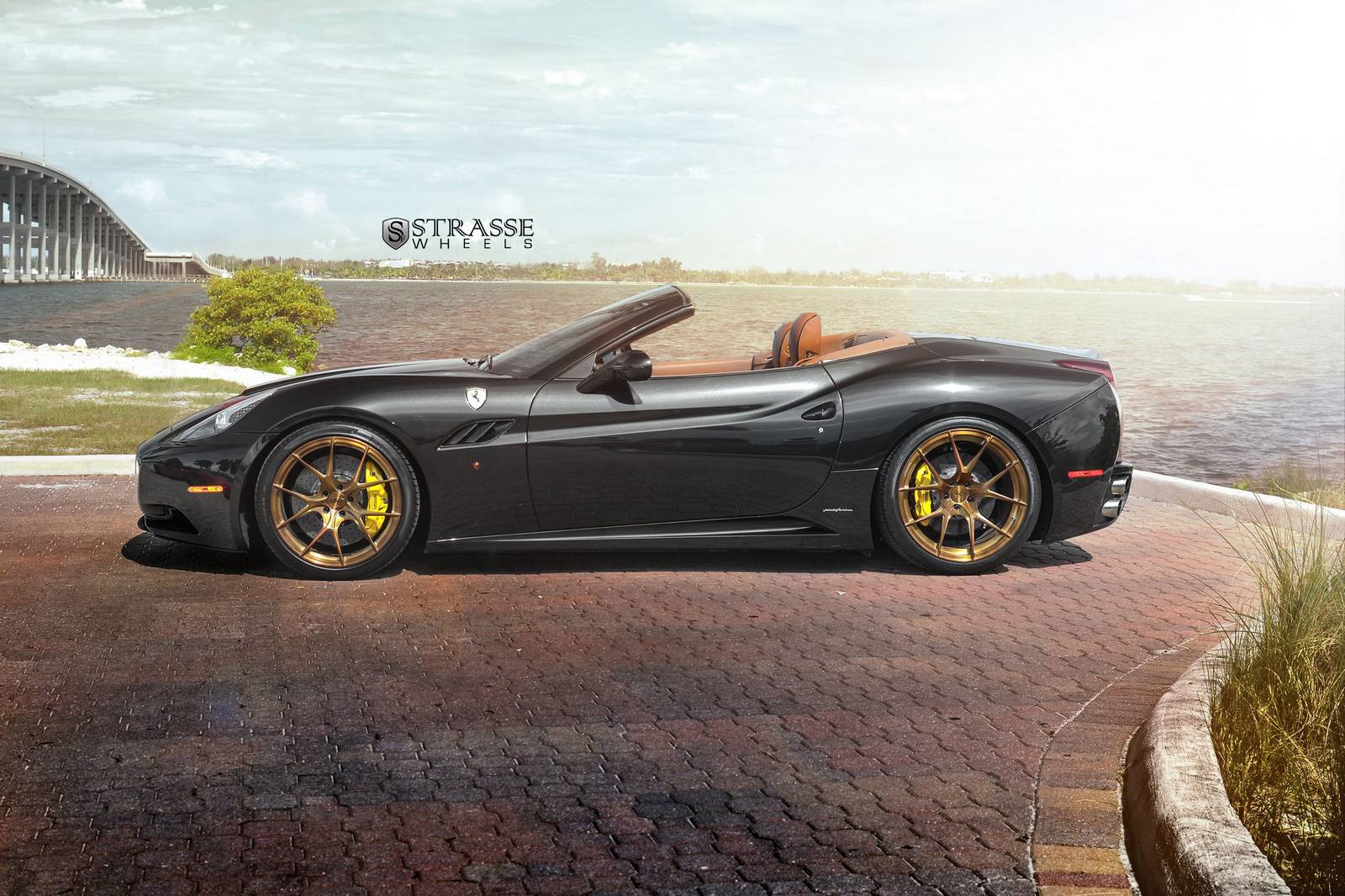 Nero Daytona Ferrari California on Bronze Strasse Wheels GTspirit