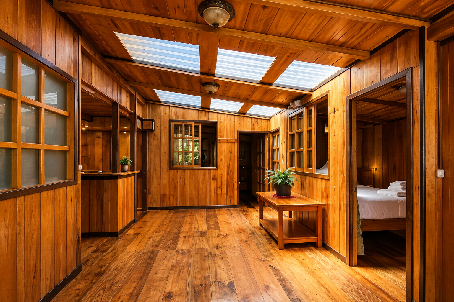 Guayabo Hostal Mindo interior de madera