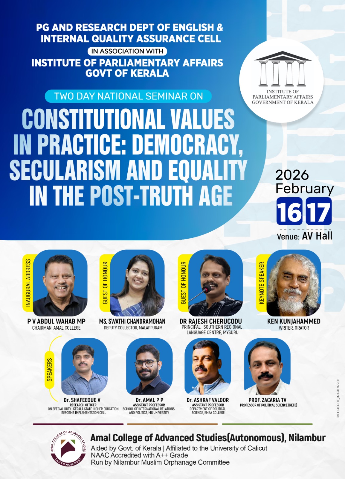 Dr. Amal Pullarkkattu — event poster