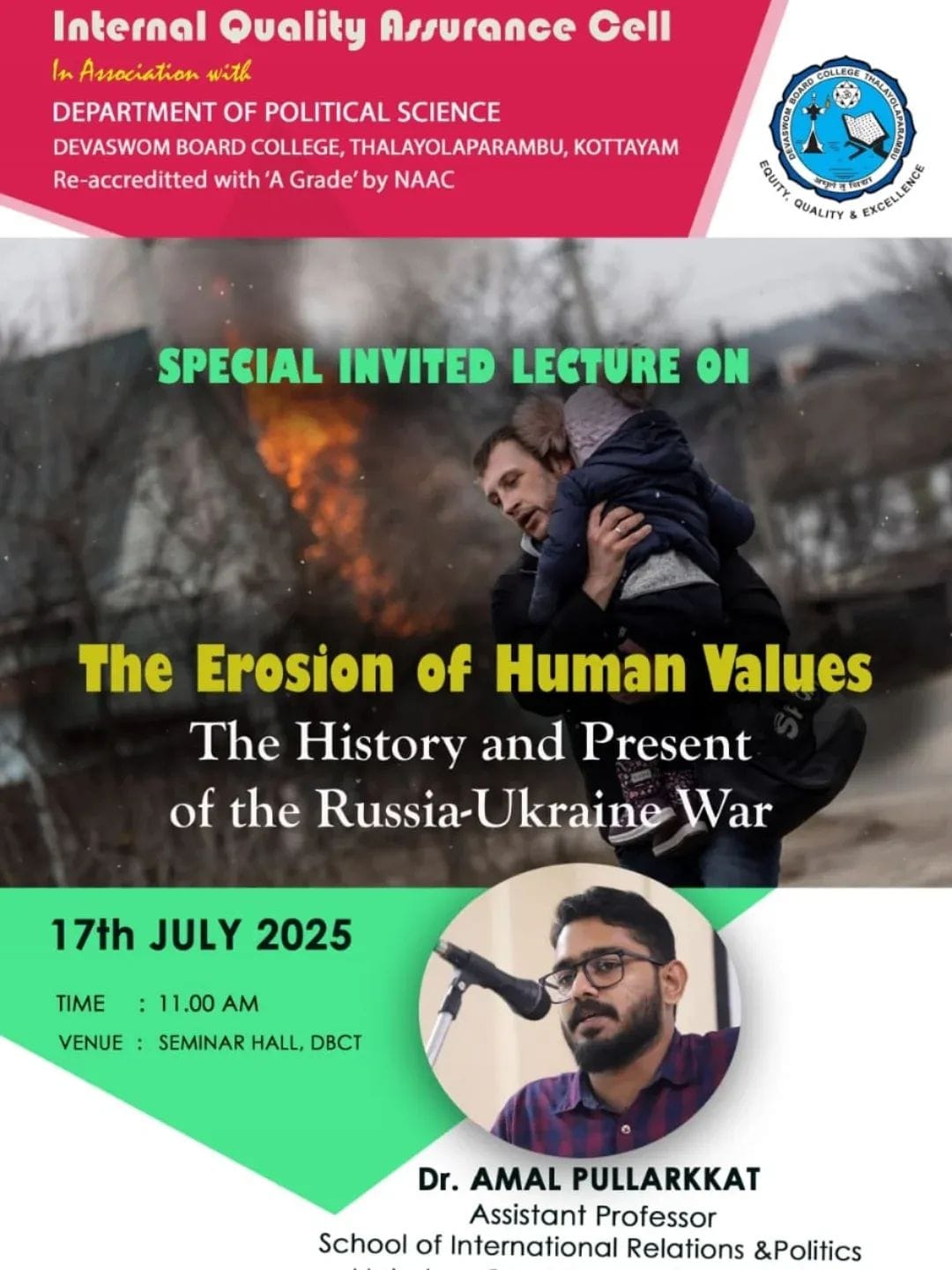 Dr. Amal Pullarkkattu — event poster