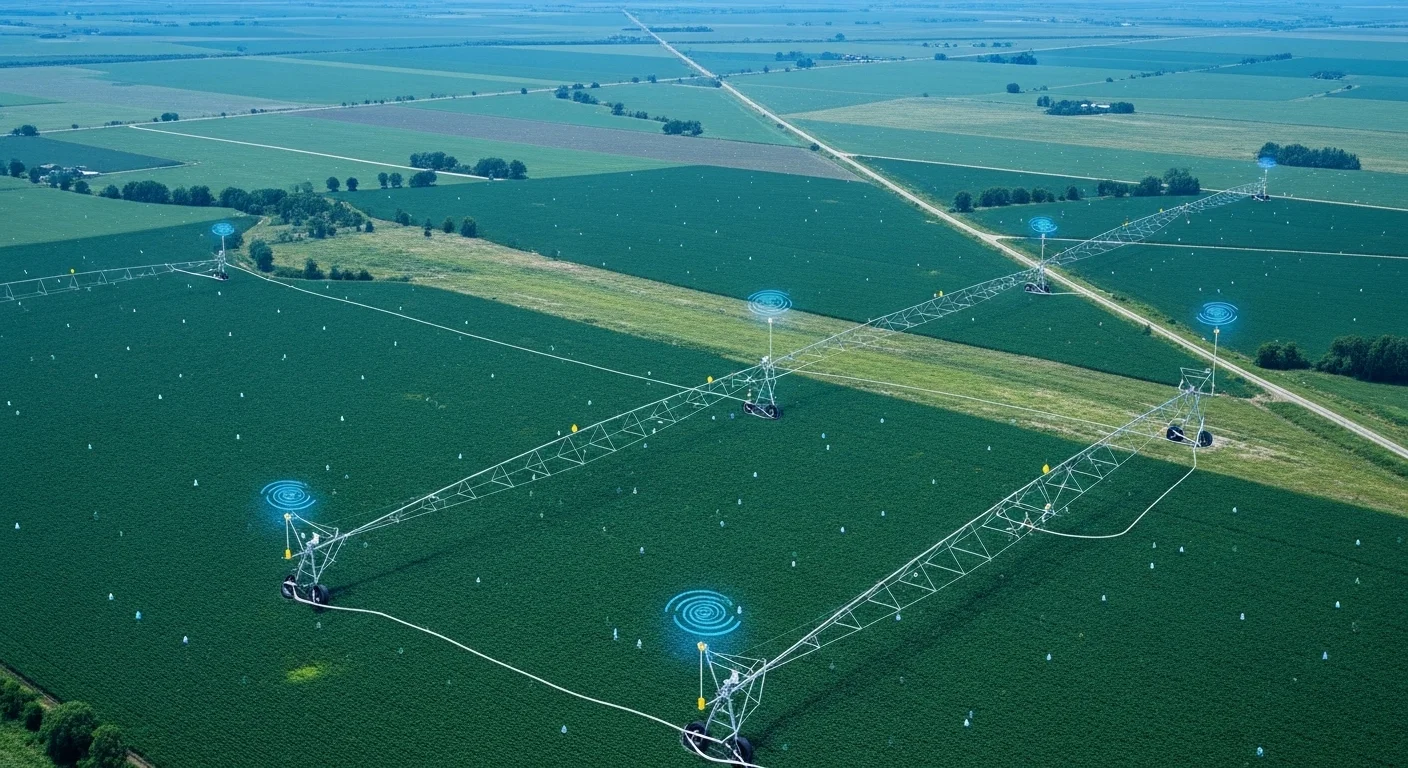 Campo agrícola visto desde satelite maps, mostrando el uso de la tecnología para la monitorización de cultivos.