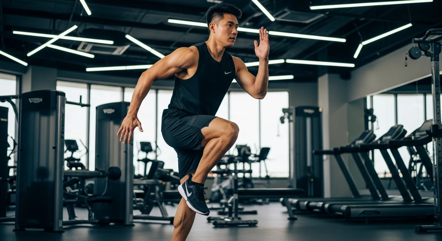 Persona enérgica realizando un ejercicio de alta intensidad (HIIT) como parte de una estrategia para bajar peso rápido.