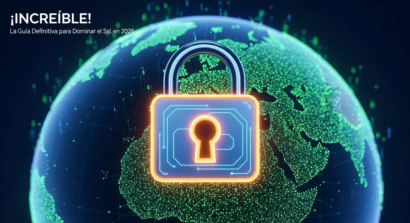 Una ilustración digital de un candado brillante superpuesto a un globo terráqueo de datos, simbolizando la seguridad global de un certificado Ssl.