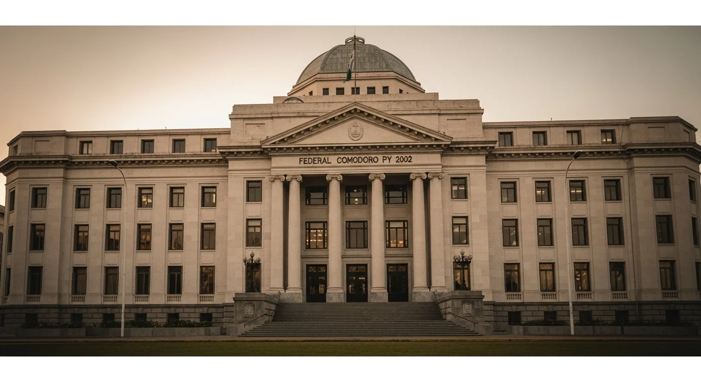 Fachada del edificio de los tribunales federales de Comodoro Py 2002, sede del juzgado del juez Casanello.