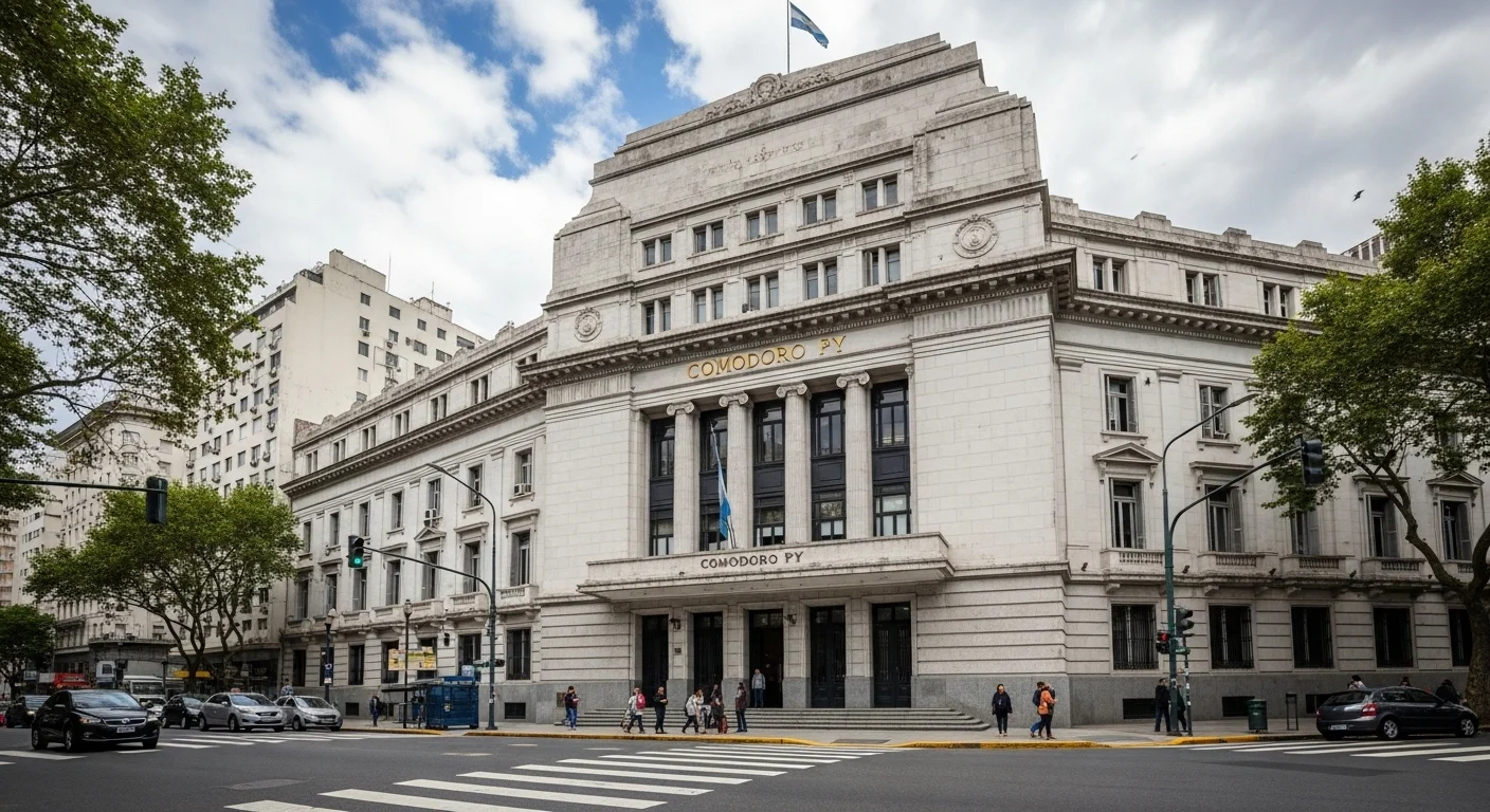 Fachada del edificio de los tribunales de Comodoro Py, donde trabajan jueces federales como Ariel Lijo y donde actuaba Claudio Bonadio.