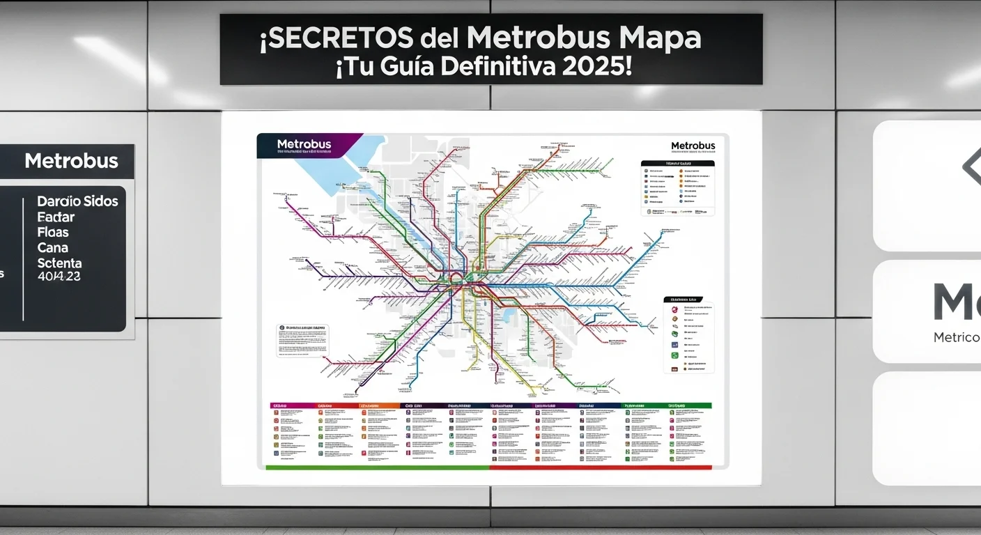 Mapa completo y actualizado del sistema Metrobús de la Ciudad de México, mostrando todas las líneas y estaciones.