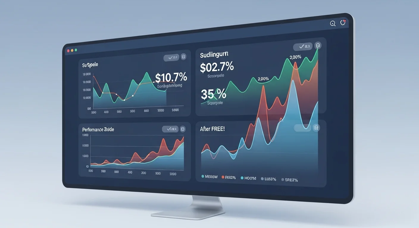 Un panel de control con gráficos de velocidad y rendimiento, simbolizando la optimización de un sitio web después de haberlo subido a internet.
