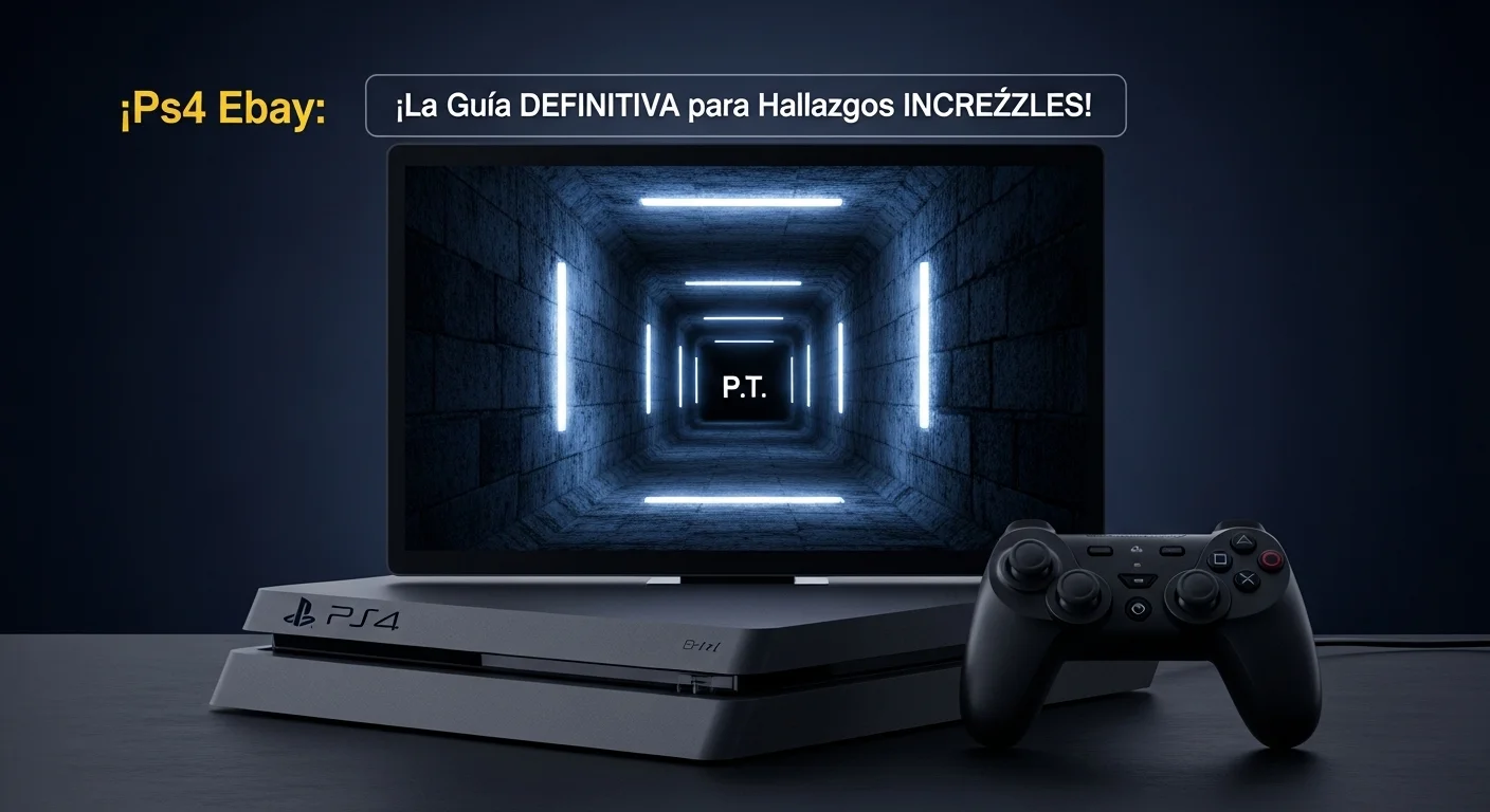 Una consola PS4 encendida mostrando el icónico pasillo del juego P.T. en la pantalla, simbolizando el valor de los artículos de coleccionista en eBay.