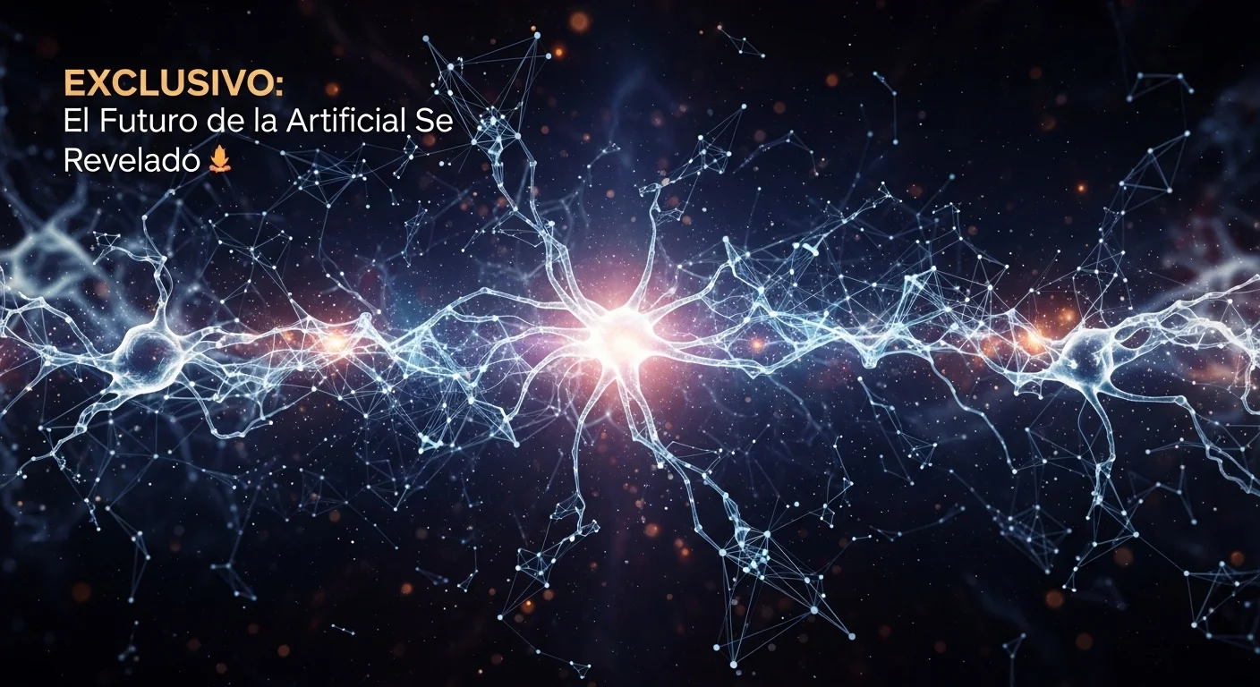 Visualización abstracta de una red neuronal que representa el concepto de Artificial Se y la creación de la inteligencia artificial. [1, 2]