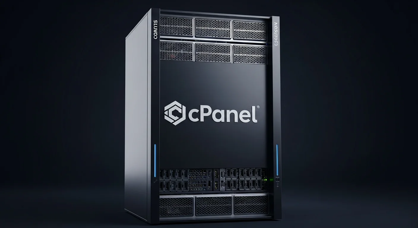Ilustración de un servidor VPS con el logo de cPanel, simbolizando la potencia de un vps con cpanel.