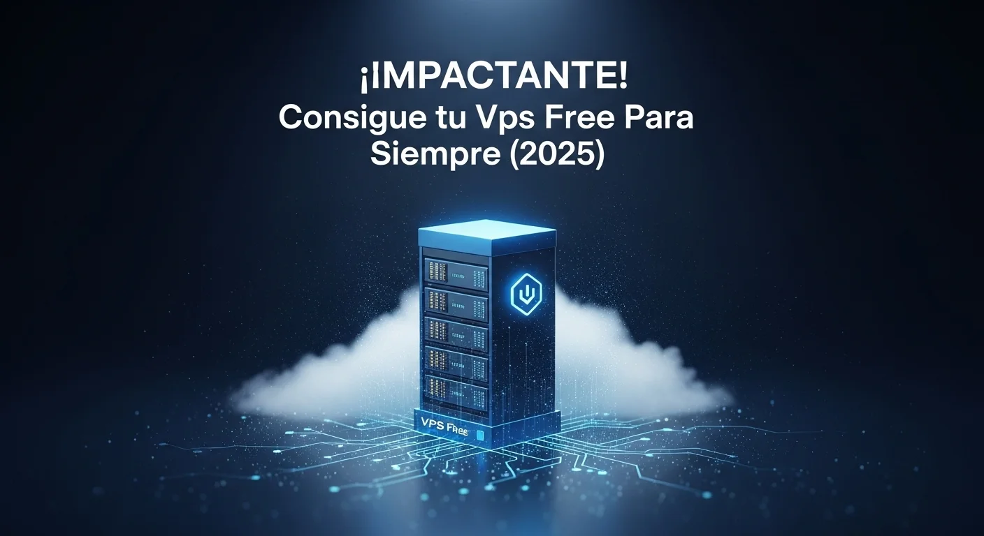 Ilustración de un servidor virtual en un entorno de nube digital, simbolizando el concepto de un VPS Free.