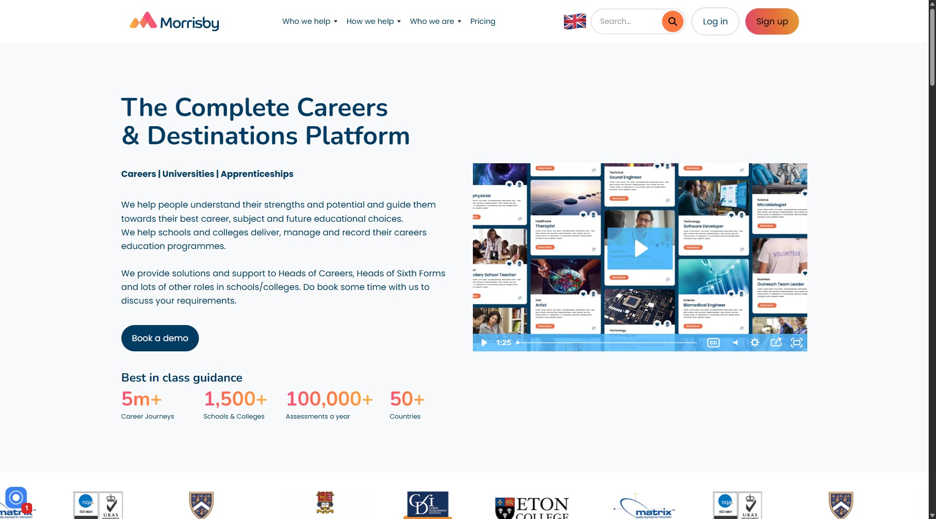 Morrisby - Your First Profile Login (self-sign-up) - Guideflow