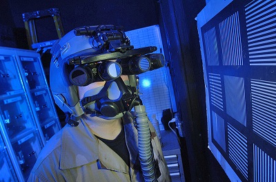 A man with night vision device