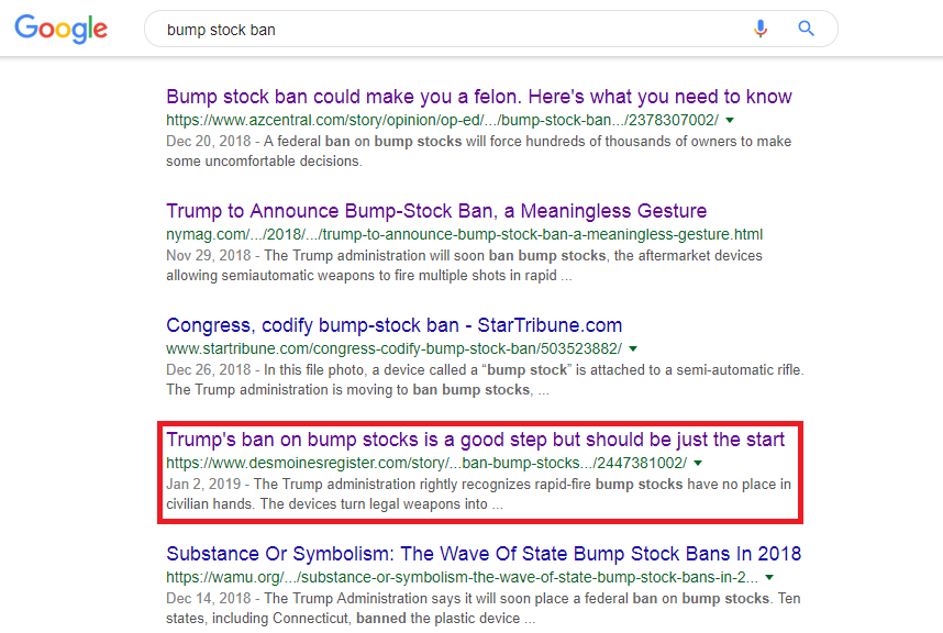 Bump stock ban google search results page 3
