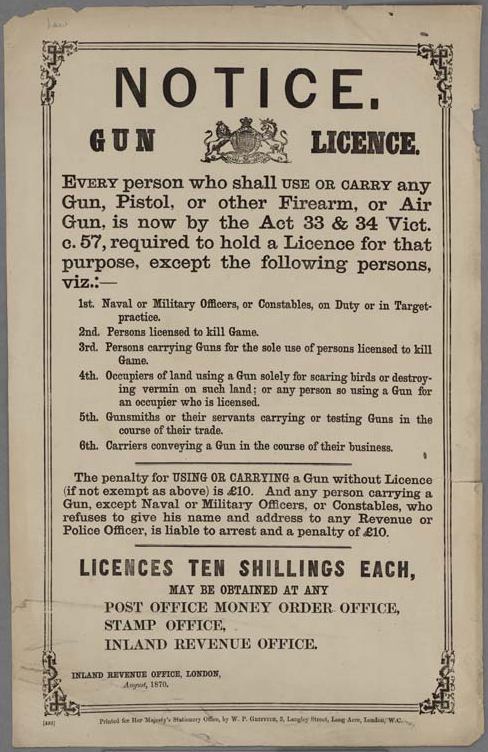 Notice._Gun_License_British_1870