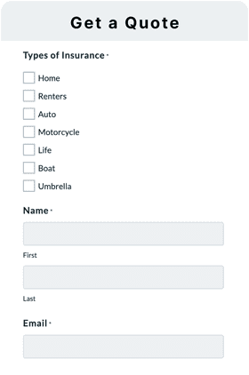 get-quote-mobile-options Smart forms for personal lines quote intake gathering for insurance agencies