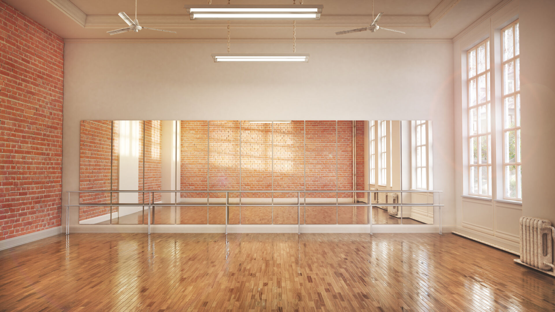 Dance or ballet studio interior. 3d illustration Insurance for Dance Studios