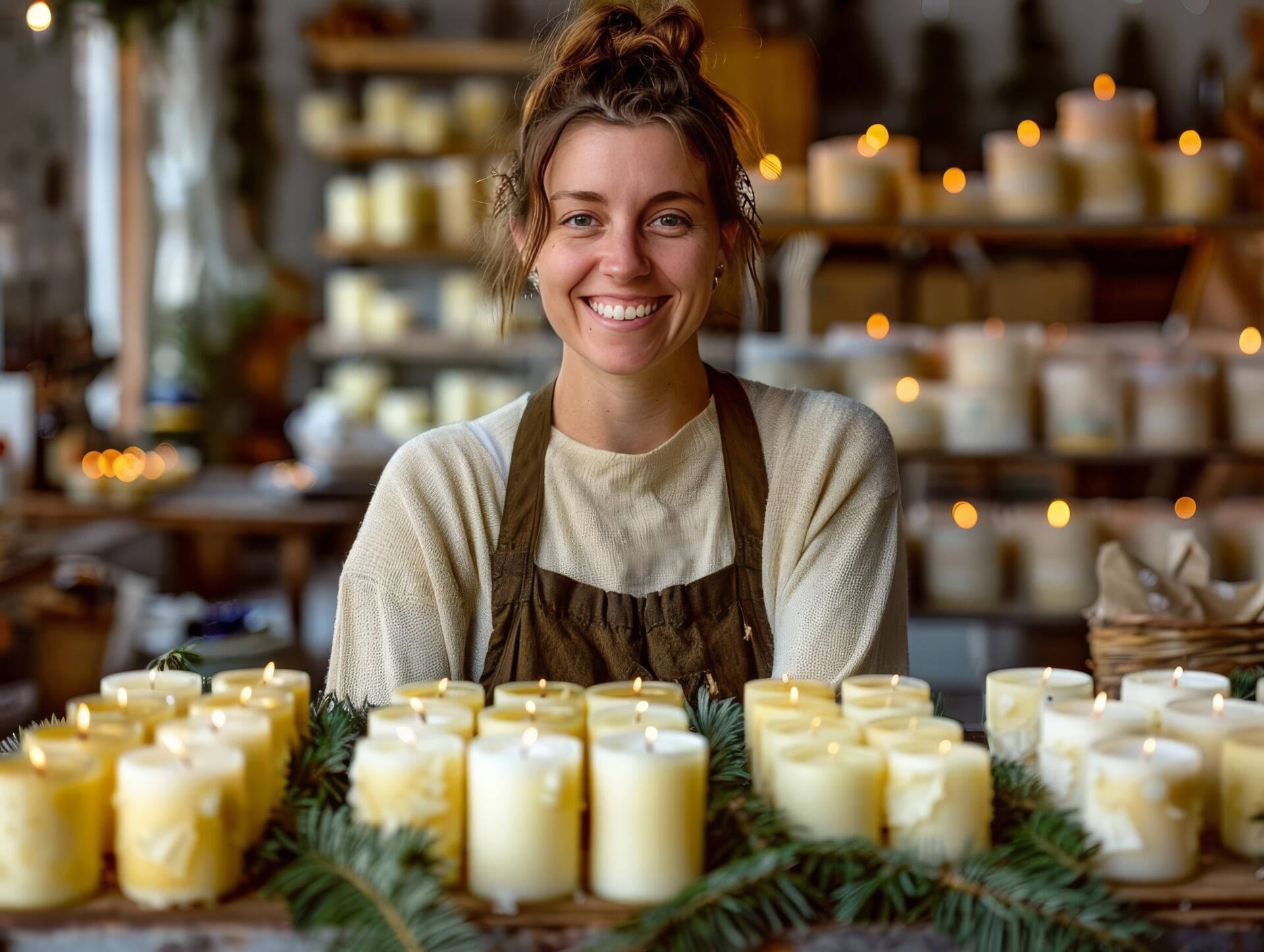 A candle maker crafting holiday scents Insurance for Candle Makers