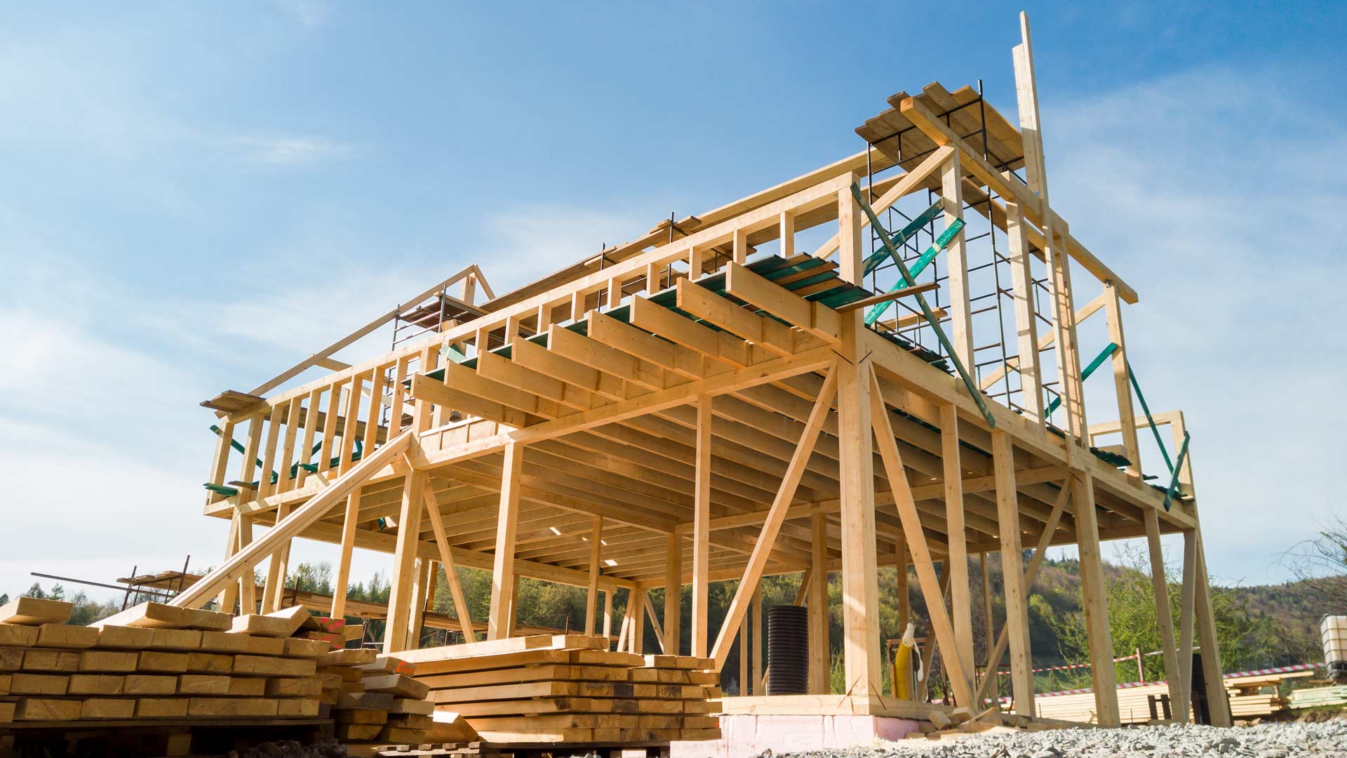 Framing of building with course of construction insurance in Pennsylvania Construction Insurance