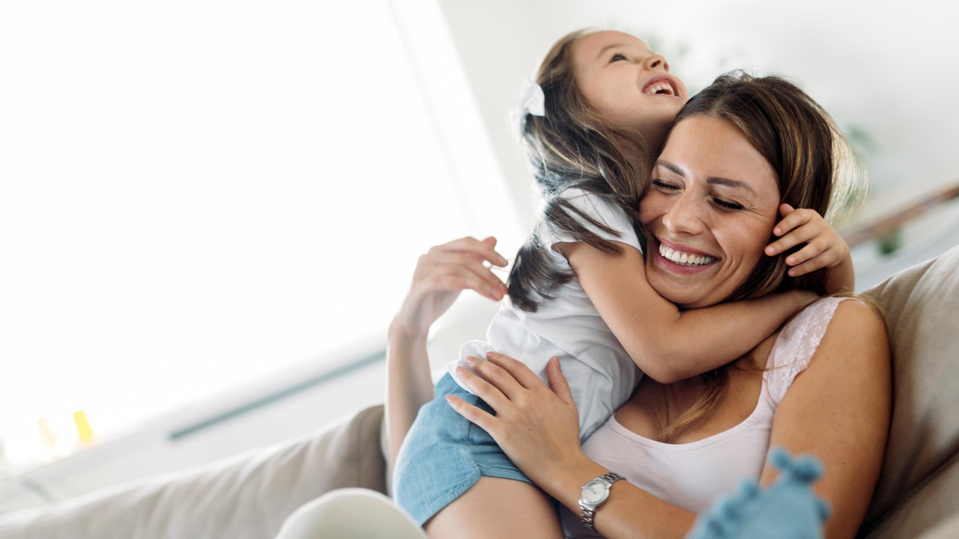 Happy family with insurance Happy family with insurance