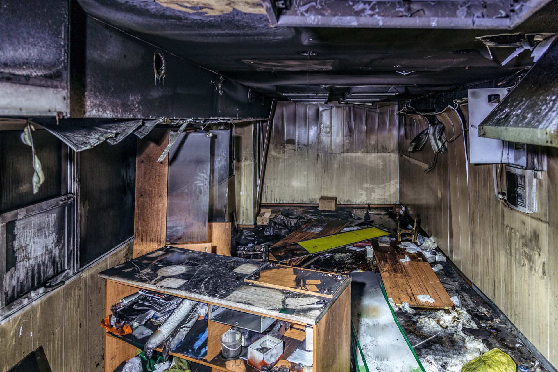 Burnt out shop interior Business Interruption Insurance