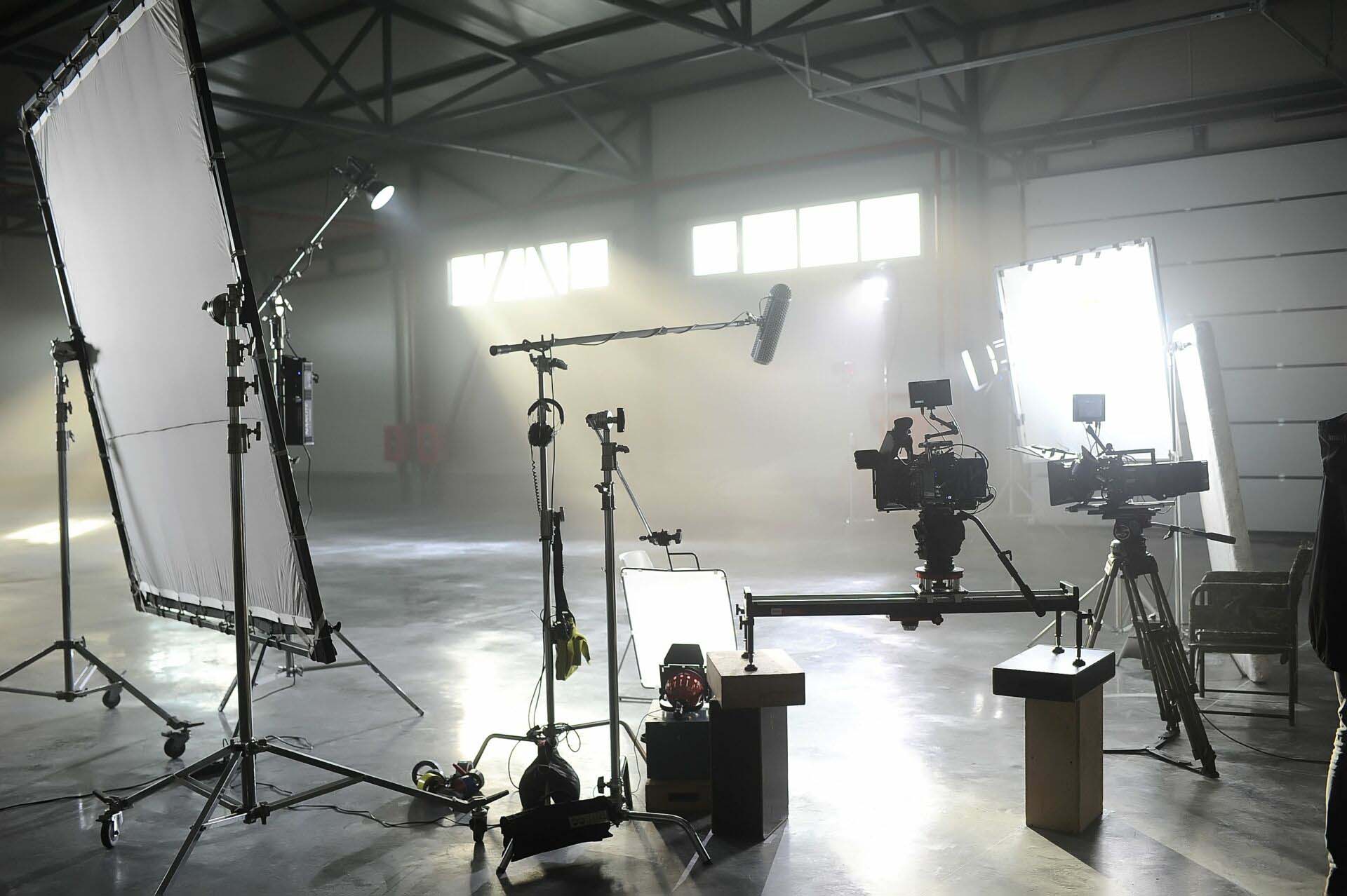 Profesional video studio.Behind-the-scenes of a video shooting.B Insurance for Video Production Studios