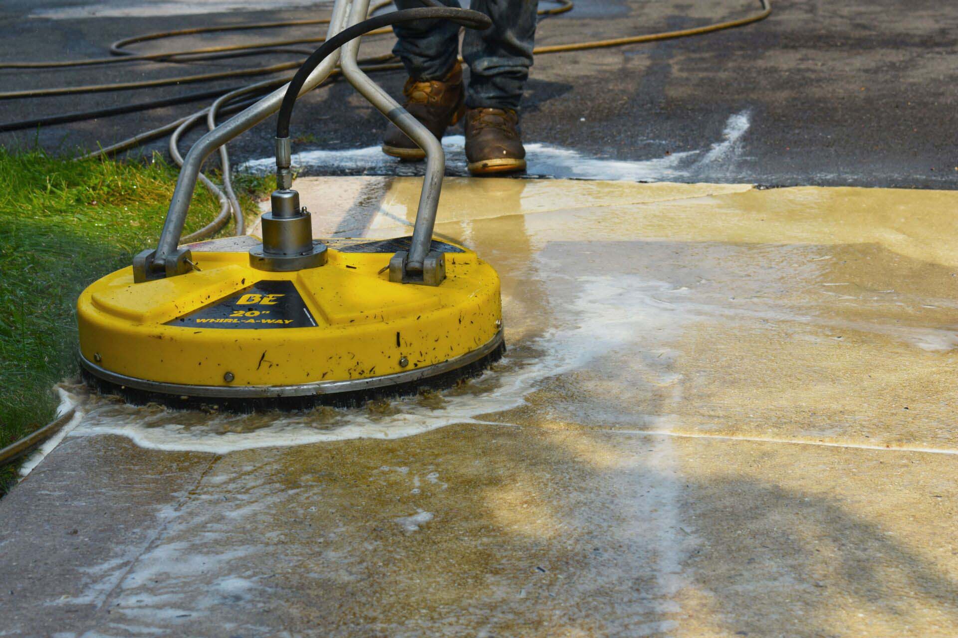 Pressure Washing on Concrete Pathway Insurance for Pressure Washing Business