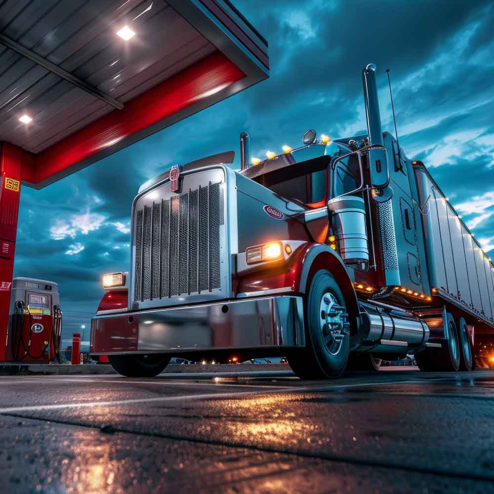trucking-at-gas-station Trucking Insurance