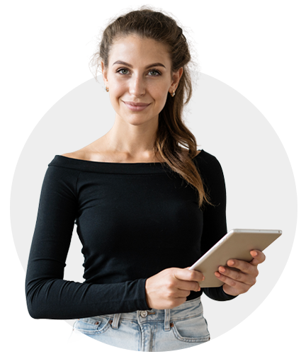 woman-black-shirt-gray-bg-circle Policy Service from Greenhill Insurance