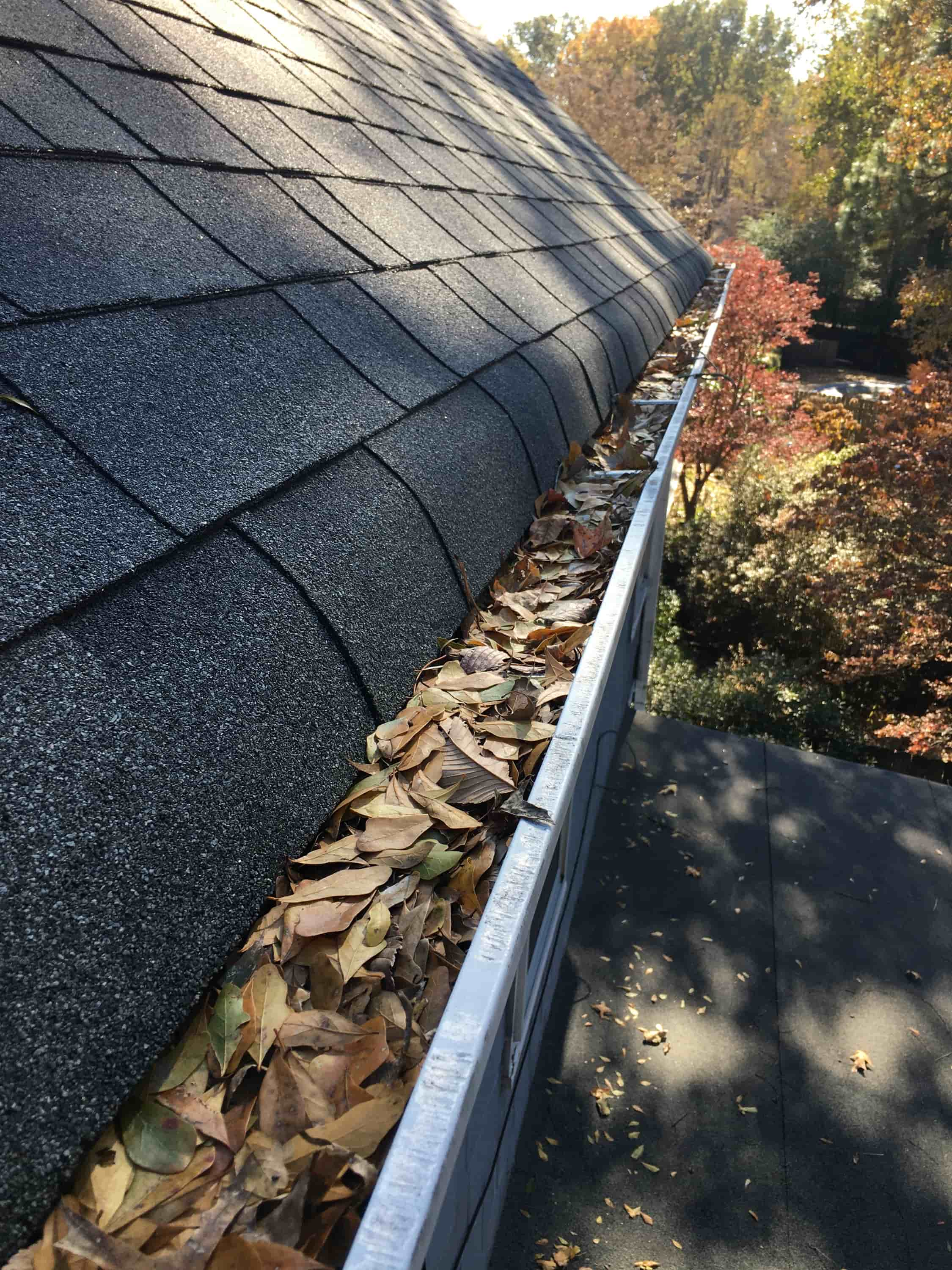 blow leaves out of gutters