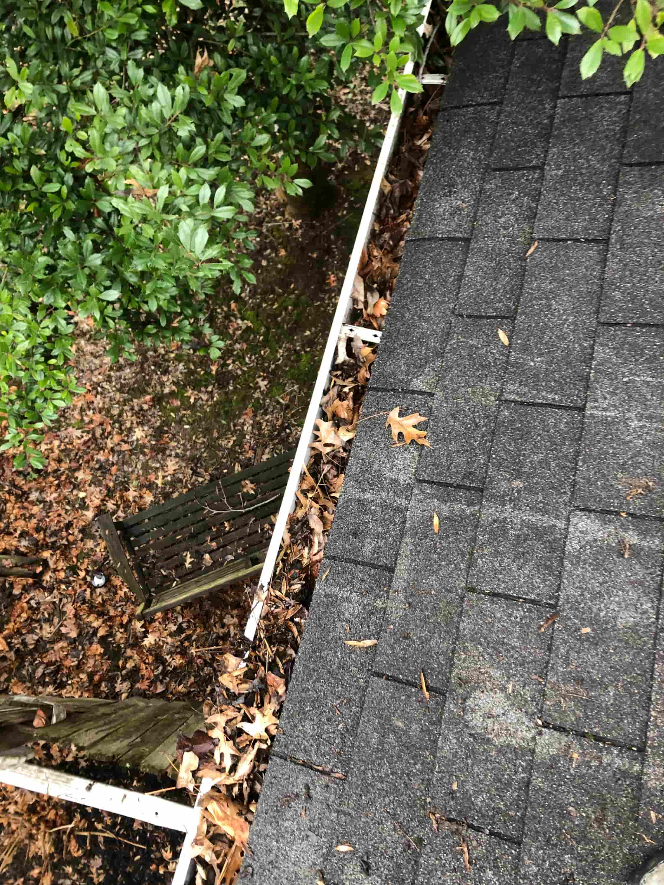 using leaf blower to clean gutters