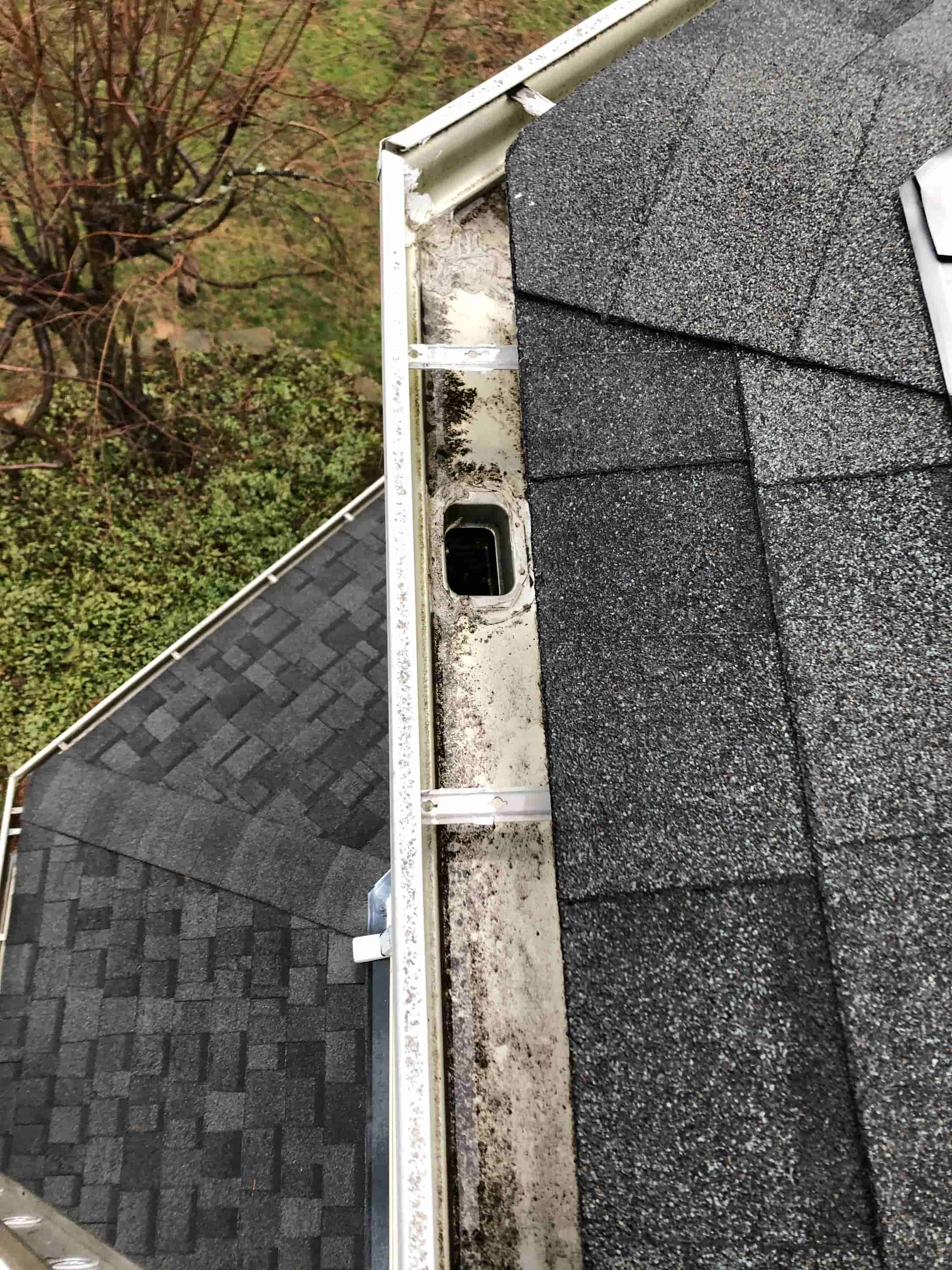 gutter cleaning with power washer