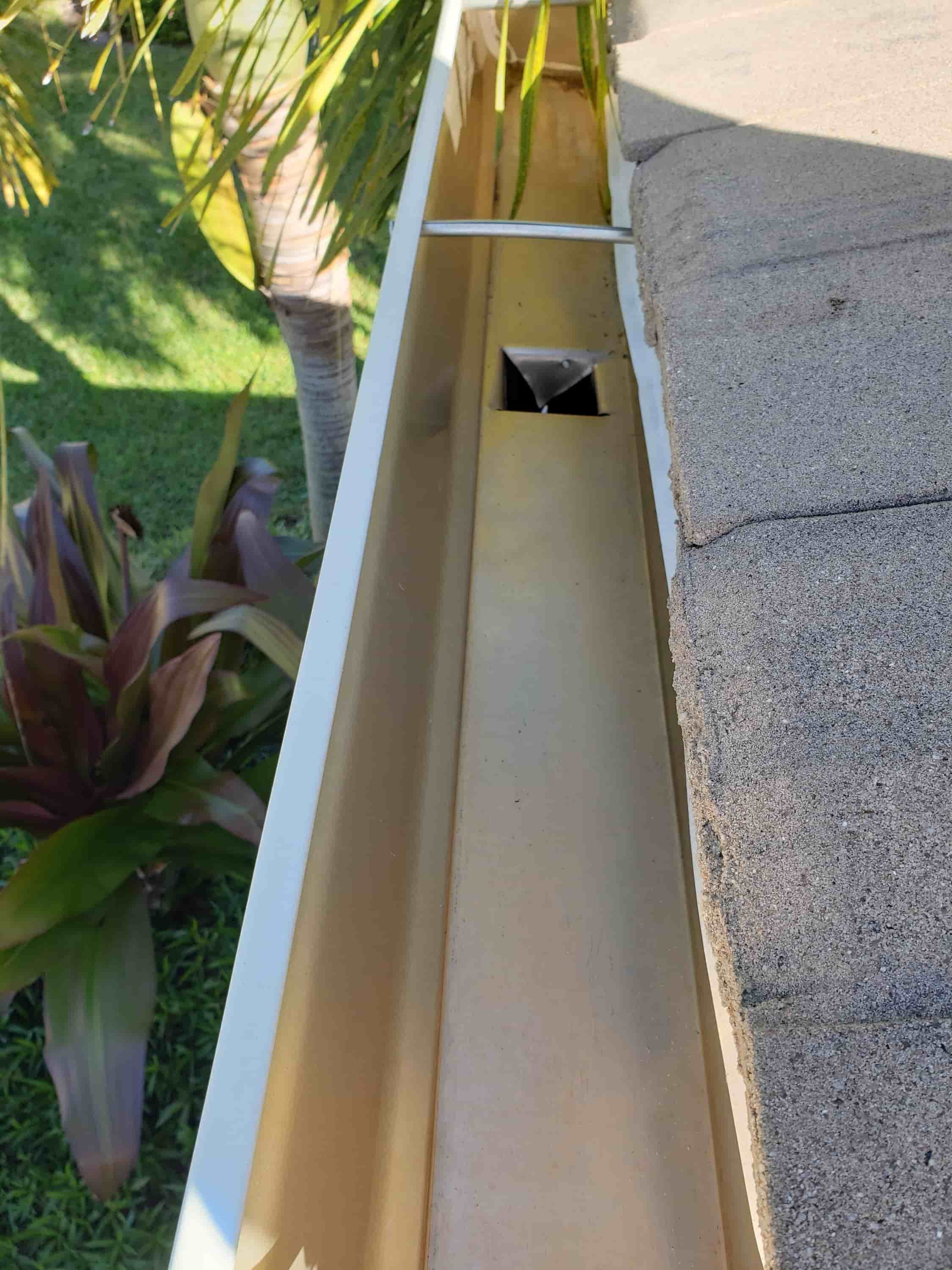 clogged gutter downspout