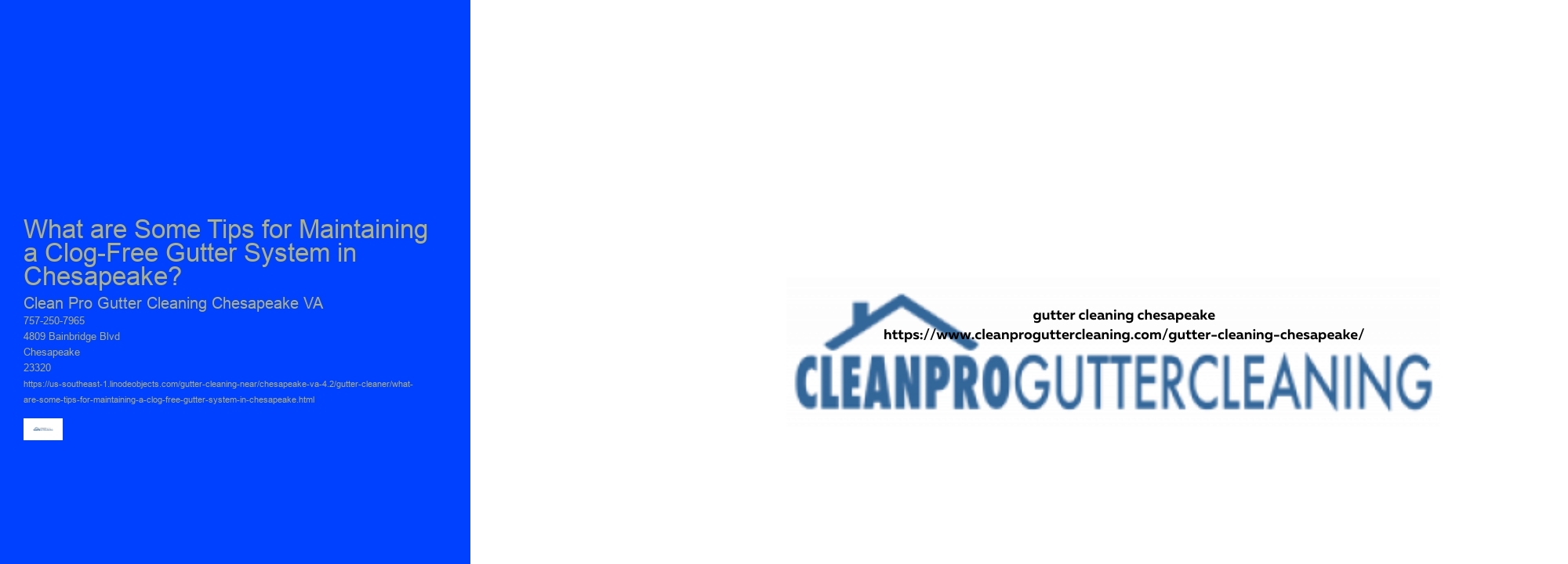What are Some Tips for Maintaining a Clog-Free Gutter System in Chesapeake? 