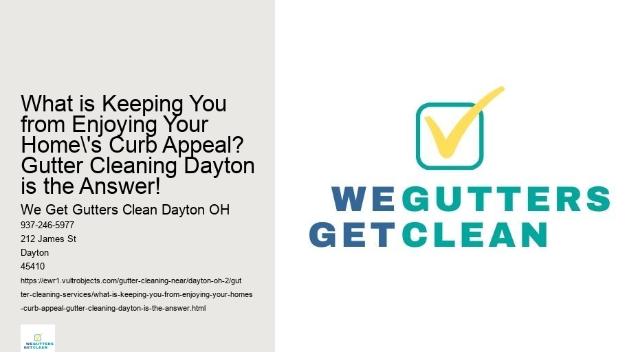 What is Keeping You from Enjoying Your Home's Curb Appeal? Gutter Cleaning Dayton is the Answer!