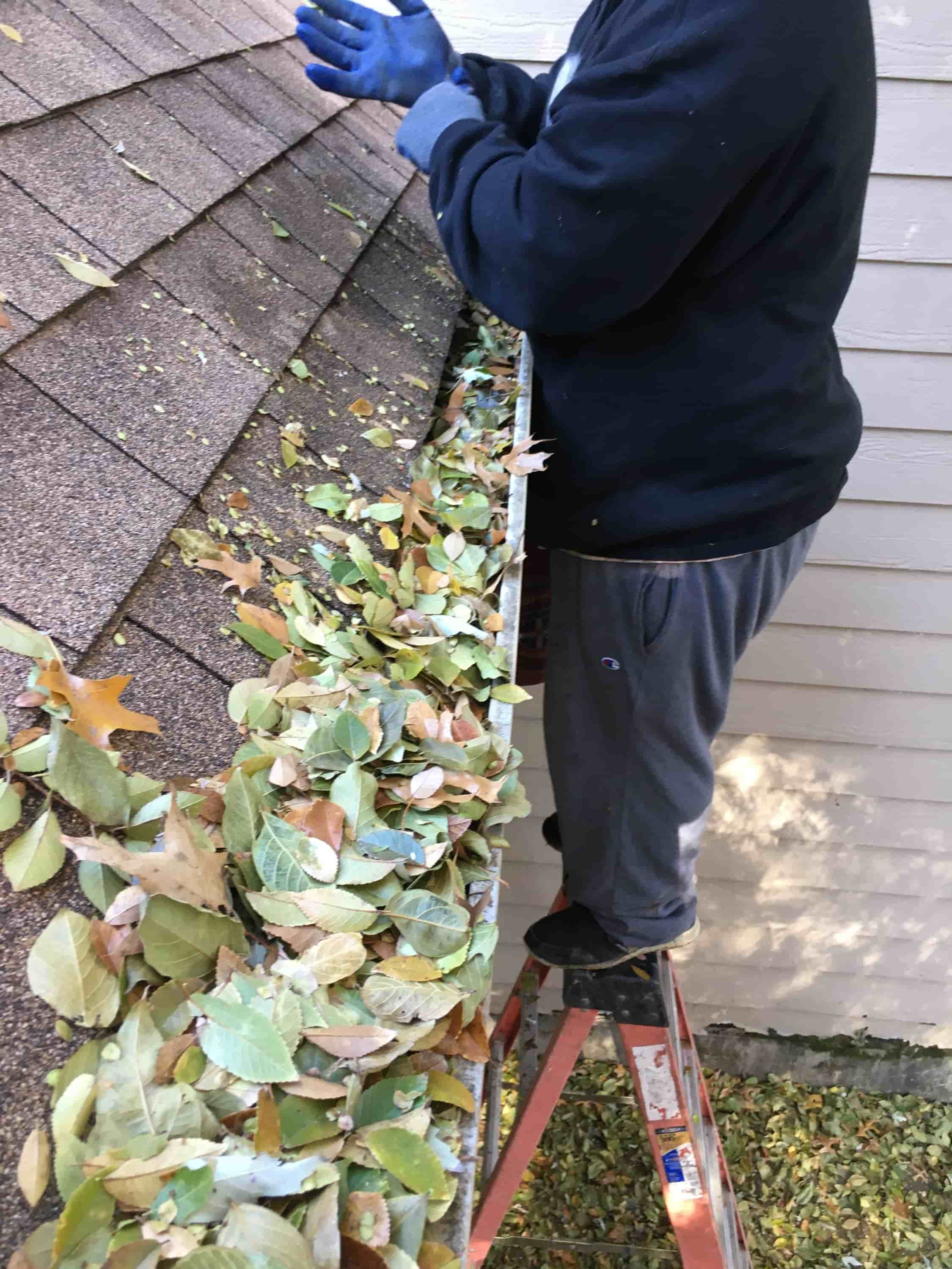 cleaning gutters